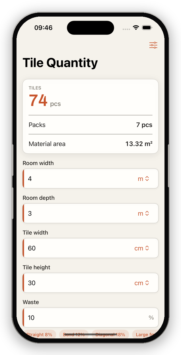 TileWright app – Calculate the Tiling Area