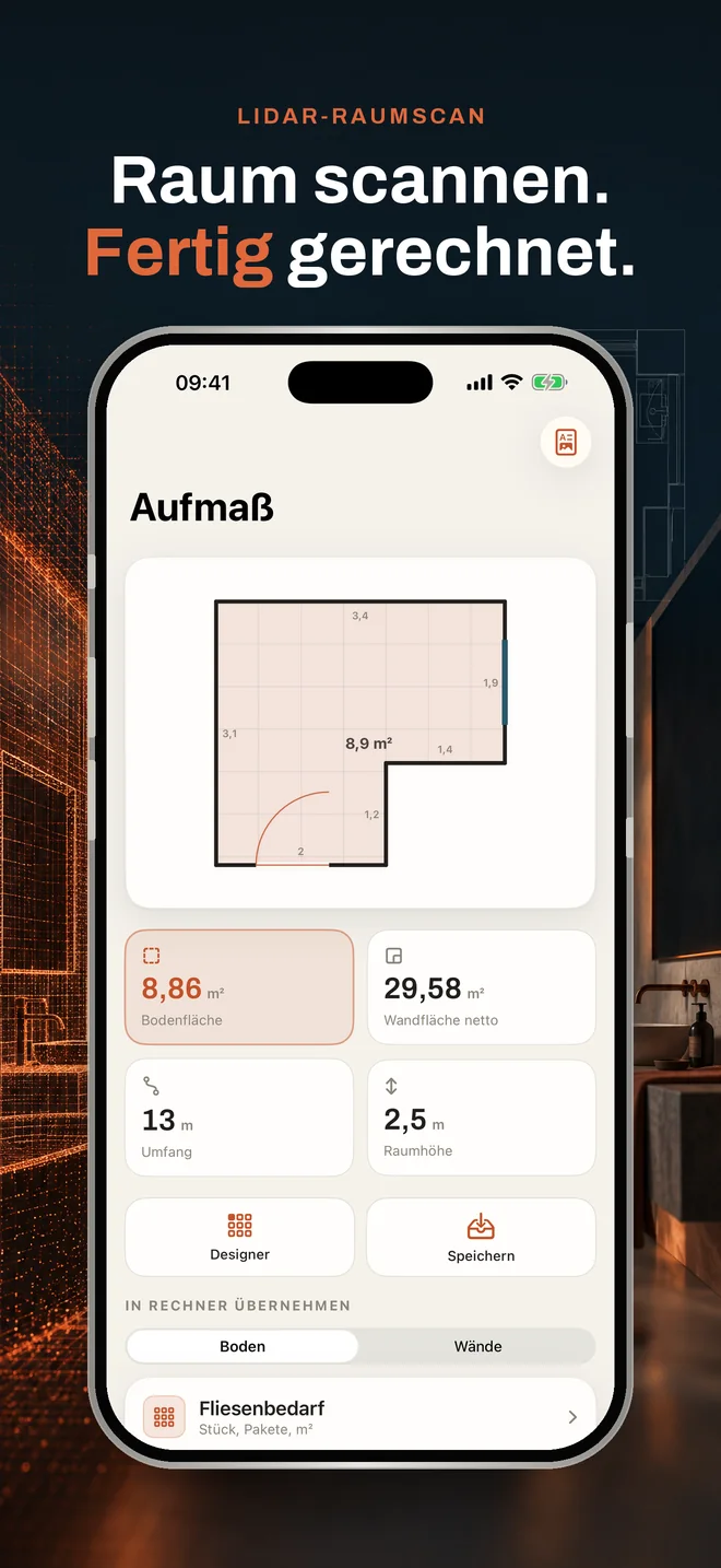 Raum scannen. Fertig gerechnet. – Aufmaß mit Grundriss