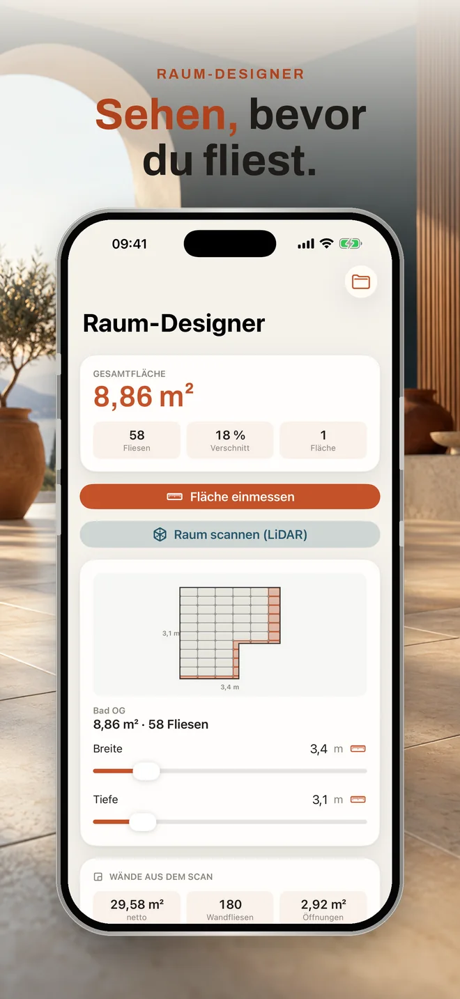 Sehen, bevor du fliest – Raum-Designer